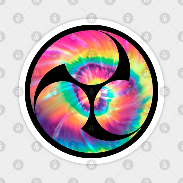 Taiko Mitsudomoe Symbol Tie Dye Magnet by BonnaVida